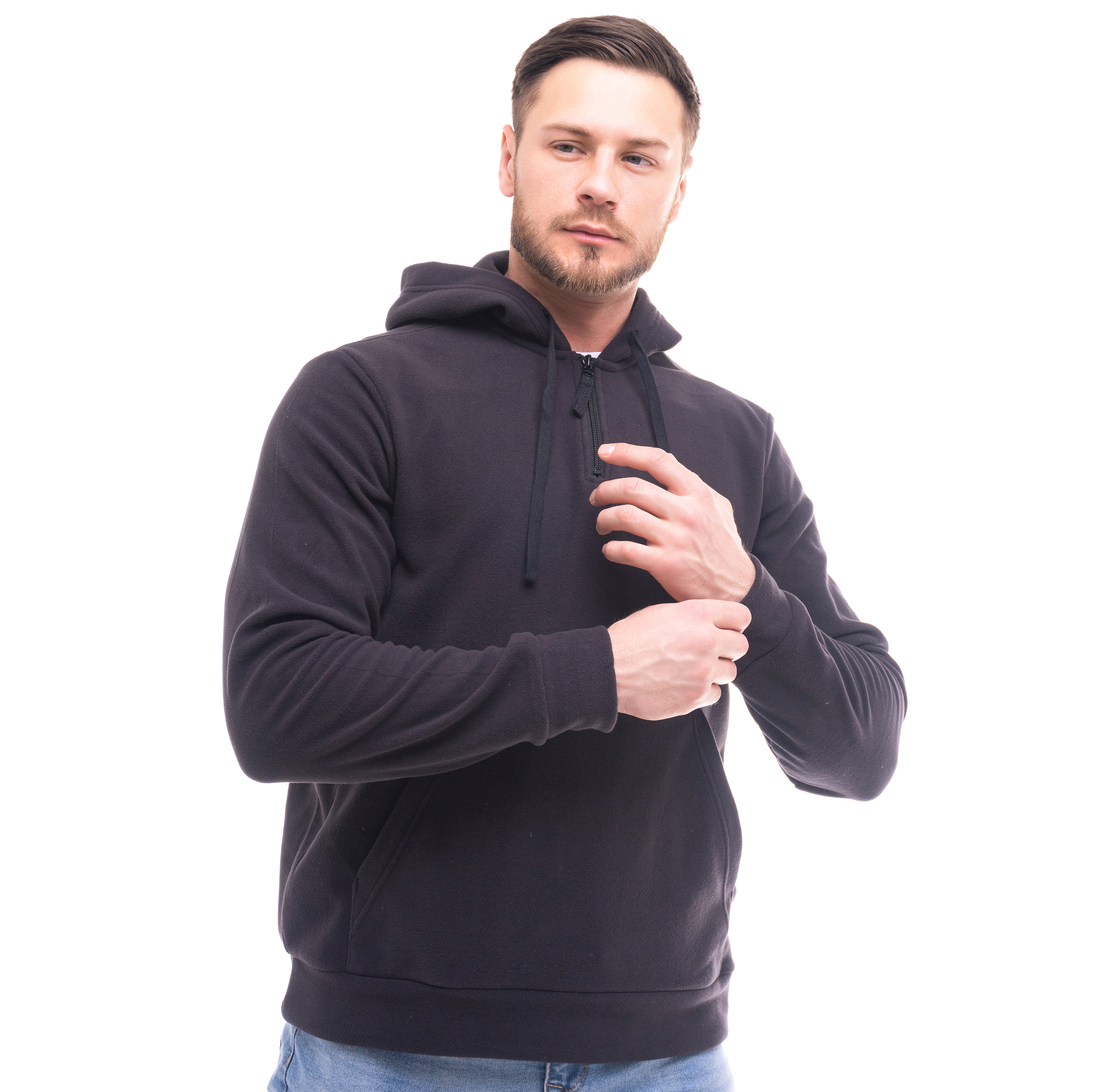 Толстовка флисовая мужская арт. JF-03 черный Толстовка флисовая мужская арт. JF-03 черный