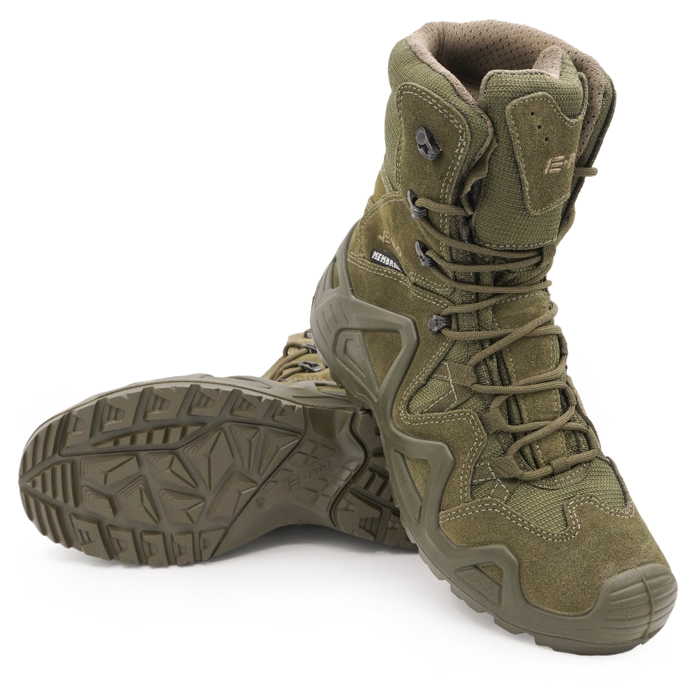 Мужские высокие ботинки E-PRO Спешиал Хай КЕВЛАР арт. 103 зеленые / E-PRO Special high KEVLAR 103 range green Мужские высокие ботинки E-PRO Спешиал Хай КЕВЛАР арт. 103 зеленые / E-PRO Special high KEVLAR 103 range green
