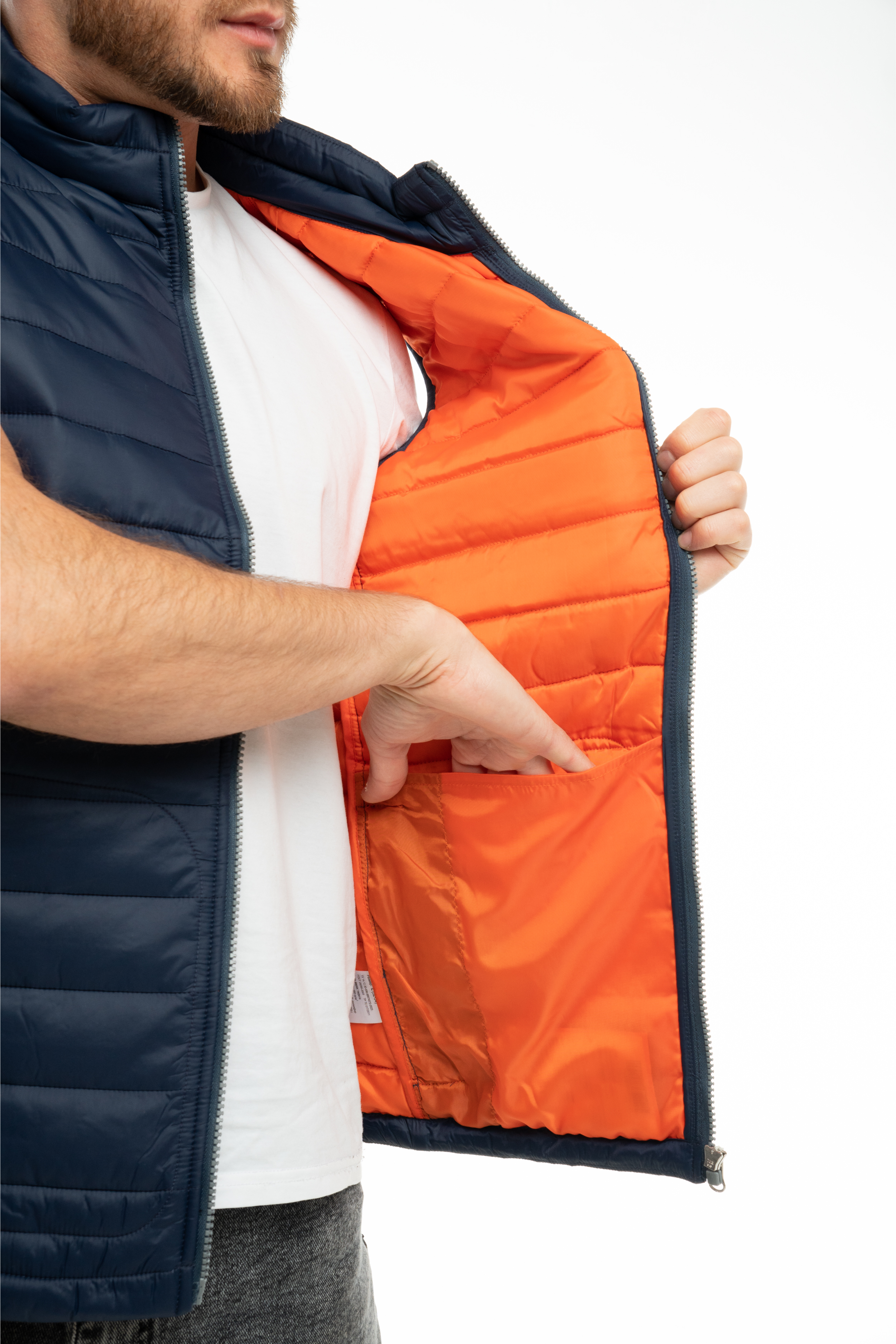 Жилет утепленный арт. J-01 цв. синий/оранжевый Жилет утепленный арт. J-01 цв. синий/оранжевый