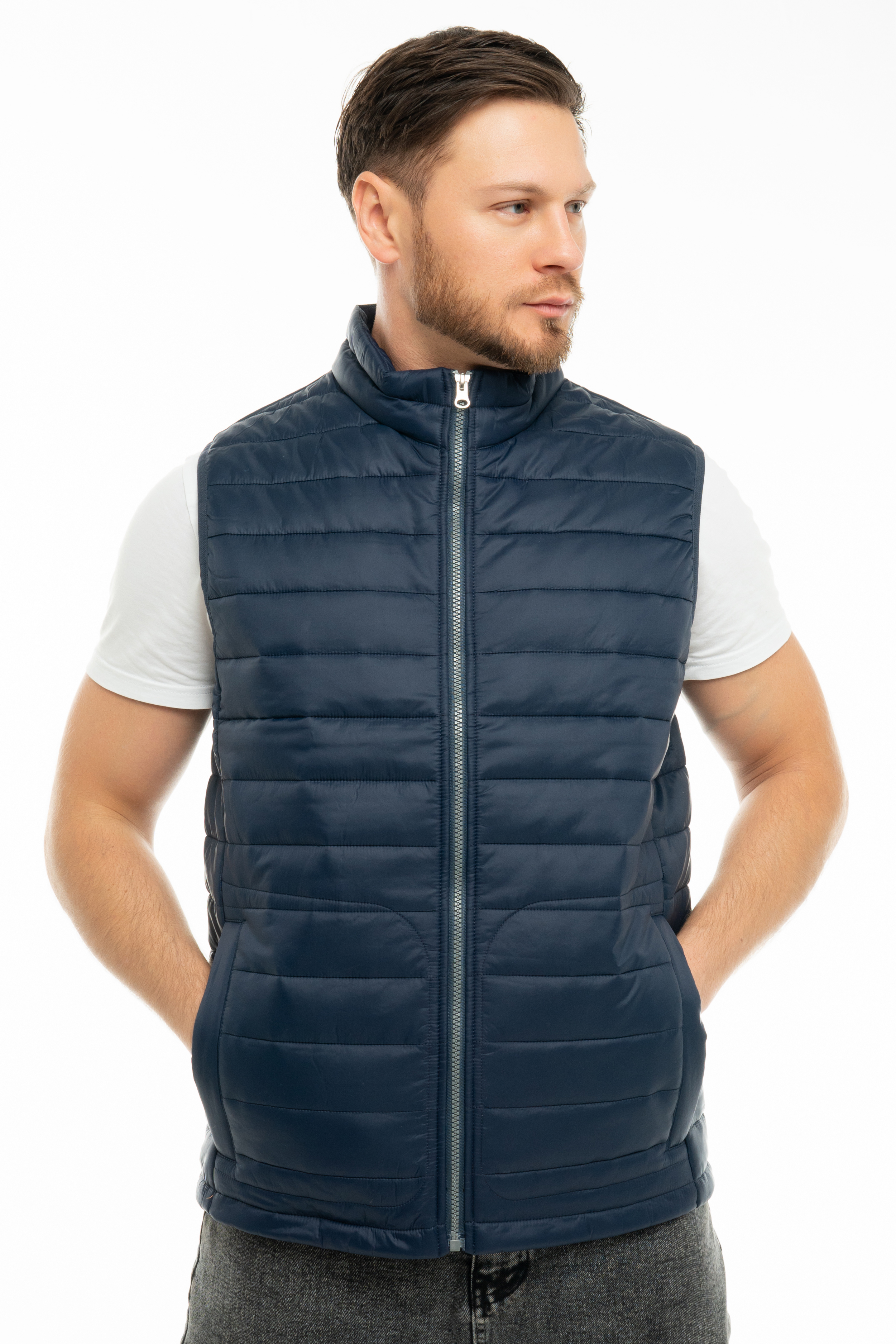 Жилет утепленный арт. J-01 цв. синий/оранжевый Жилет утепленный арт. J-01 цв. синий/оранжевый